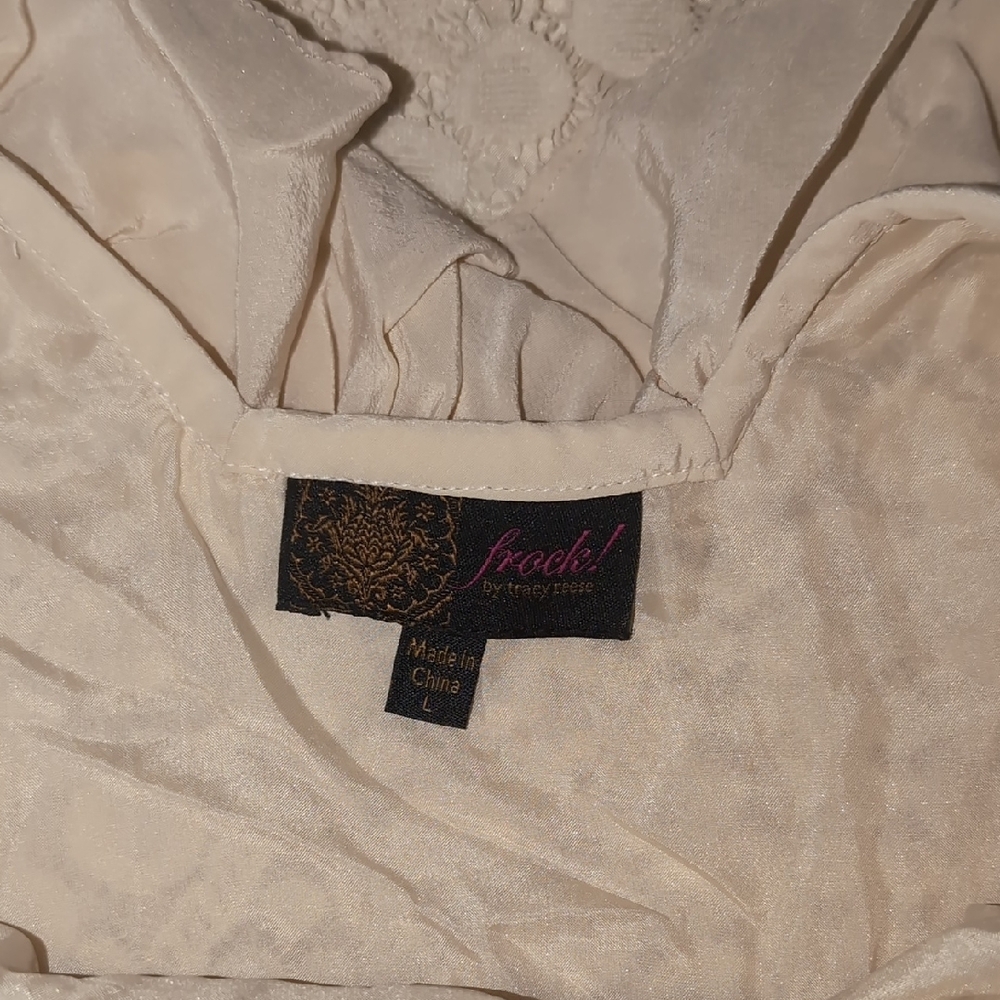 Elegant Cream Ruffle Mini Dress - Picture 4 of 6